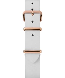 16mm Leather Single Layer Slip Thru Strap with Rose Gold Tone White large