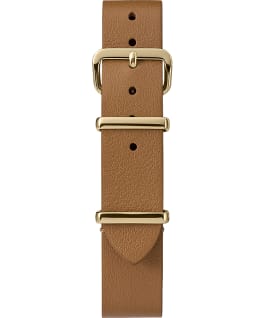 16mm Leather Single Layer Slip Thru Strap with Gold Tone Tan large