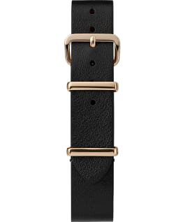 16mm Leather Single Layer Slip Thru Strap with Gold Tone Black large