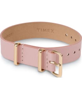 16mm Leather Single Layer Slip Thru Strap with Gold Tone Pink large