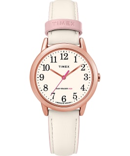 Easy Reader Color Pop 30mm Leather Watch Womens Rose-Gold-Tone/Cream large
