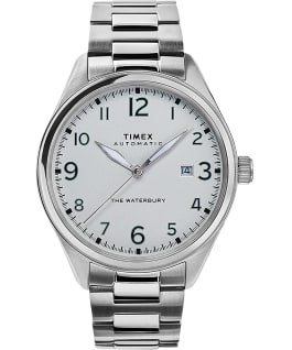 Waterbury Traditional Automatic 42mm Stainless Steel Bracelet Watch Stainless-Steel/White large