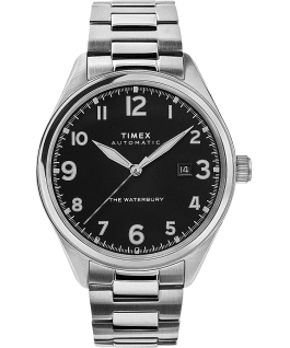 Waterbury Traditional Automatic 42mm Stainless Steel Bracelet Watch Stainless-Steel/Black large
