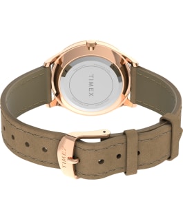 Modern Easy Reader 32mm Leather Strap Watch Rose-Gold-Tone/Tan/White large