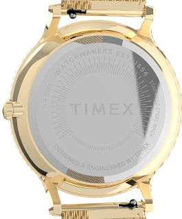 Transcend 38mm Stainless Steel Mesh Band Watch Gold-Tone/White large