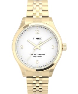 Waterbury Classic 34mm Watch Stainless Steel Gold-Tone/White large