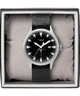 Timex x Keone Nunes 40mm Leather Strap Watch Silver-Tone/Black large