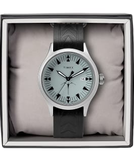 Timex x Keone Nunes 40mm Leather Strap Watch Silver-Tone/Black/Grey large