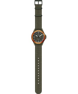 Navi Land 38mm Fabric Strap Watch Stainless-Steel/Green/Black large
