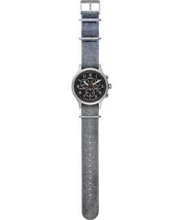 Archive Allied Chronograph 42mm Leather Strap Watch Silver-Tone/Gray/Black large