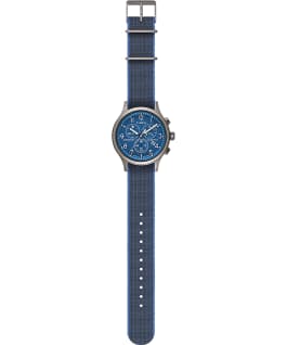 Allied Chronograph 42mm Elastic Fabric Strap Watch Blue/Blue large