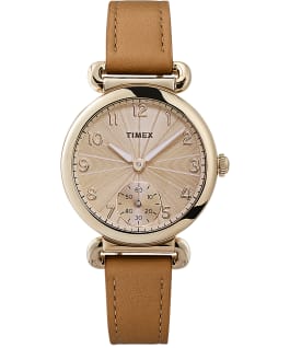 Model 23 33mm Leather Strap Watch Gold-Tone/Tan/Champagne large