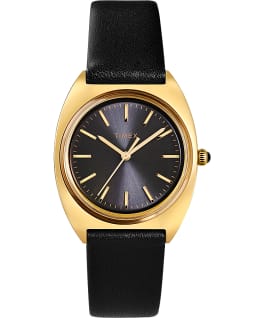 Milano 33mm Leather Strap Watch Gold-Tone/Black large