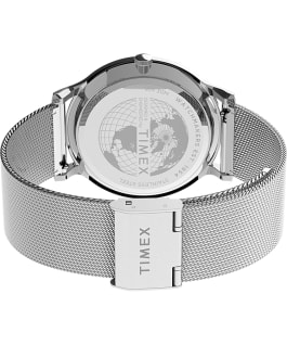 Norway 40mm Stainless Steel Mesh Band Watch Silver-Tone/Stainless-Steel/White large