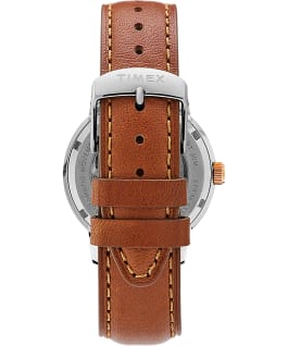 Marlin Automatic 40mm Leather Strap Watch with Day Date Stainless-Steel/Brown/Cream large