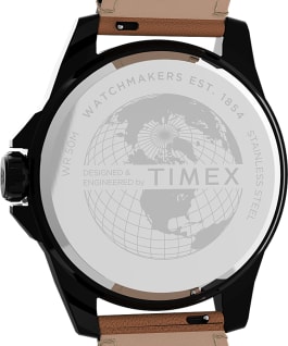 Essex Avenue 44mm Stainless Steel Bracelet Watch Black/Tan large