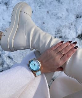 Timex x Cynthia Rowley Navi 38mm Silicone Strap Watch Stainless-Steel/Blue large