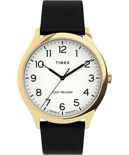 Easy Reader Gen1 40mm Leather Strap Watch Gold-Tone/Black/White large