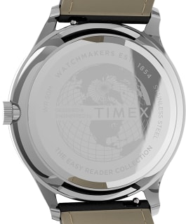 Easy Reader Gen1 40mm Leather Strap Watch Silver-Tone/Black large