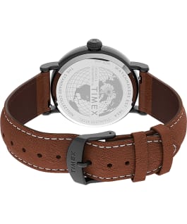 Standard 40mm Leather Strap Watch Gunmetal/Black/Brown large