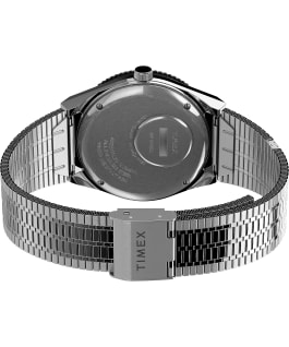 Montre Q Timex Reissue 38&nbsp;mm Bracelet en acier inoxydable Acier inoxydable/Noir/Vert/Jaune large
