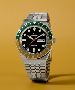 Q Timex Reissue 38mm Stainless Steel Bracelet Watch Stainless-Steel/Black/Green/Yellow large