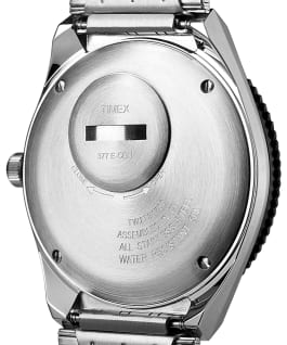 Q Timex Reissue 38mm Stainless Steel Bracelet Watch Stainless-Steel/Blue/Orange large