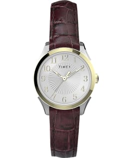 Briarwood 28mm Leather Strap Watch AMZ Two-Tone/Brown/Silver-Tone large
