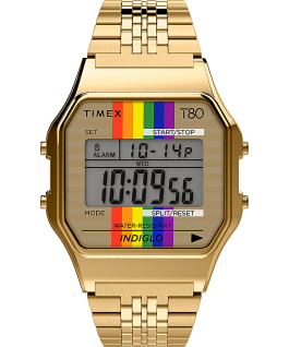 Timex T80 Rainbow 34mm Stainless Steel Bracelet Watch Gold-Tone large