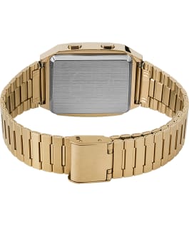 Q Timex Reissue Digital LCA 32.5mm Stainless Steel Bracelet Watch Gold-Tone large