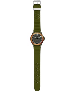 Navi Land 38mm Silicone Strap Watch Stainless-Steel/Green/Black large