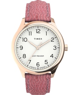 Easy Reader Gen1 32mm Leather Strap Watch Rose-Gold-Tone/Pink/White large
