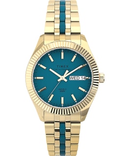 Waterbury Legacy Boyfriend Malibu 36mm Stainless Steel Bracelet Watch Gold-Tone/Blue large