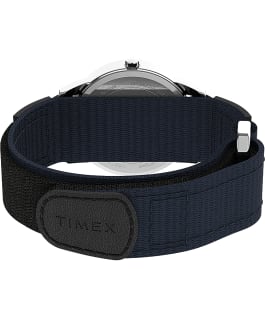 Easy Reader 35mm Fabric Fast Wrap Strap Watch Silver-Tone/Blue large