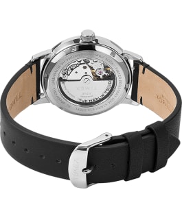 Orologio Timex Marlin automatico da 40 mm di Peanuts con Woodstock e cinturino in pelle Acciaio/Nero large