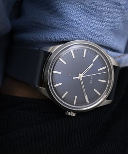 Giorgio-Galli-S1-Automatic-41&nbsp;mm-bracelet-souple-en-caoutchouc-synth&eacute;tique Acier inoxydable/Noir/Bleu large