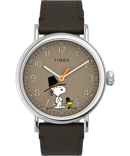 Timex Standard x Peanuts Featuring Snoopy Thanksgiving Silver-Tone/Brown large