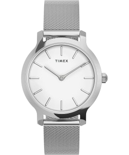 Transcend 31mm Stainless Steel Mesh Band Watch Silver-Tone/Stainless-Steel/White large