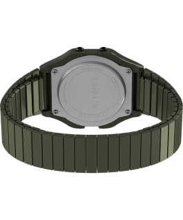 Timex T80 34mm Stainless Steel Expansion Band Watch with Perfect Fit Stainless-Steel/Green large