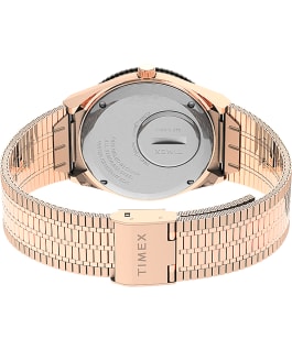 Q Timex 36mm Stainless Steel Bracelet Watch Rose-Gold-Tone/Cream large