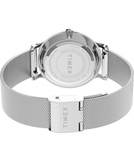 Transcend Floral 34mm Stainless Steel Mesh Band Watch Silver-Tone large