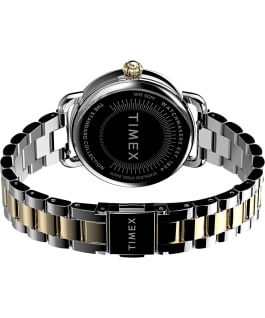 Timex Standard 34mm Stainless Steel Bracelet Watch with Moon Phase Silver-Tone/Two-Tone/Mother-of-Pearl large