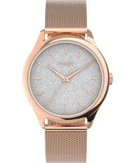 Celestial Opulence 32mm Stainless Steel Mesh Band Watch Rose-Gold-Tone/White large