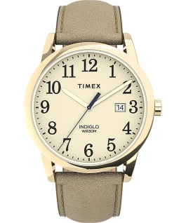 Easy Reader 38mm Leather Strap Watch Gold-Tone/Cream large