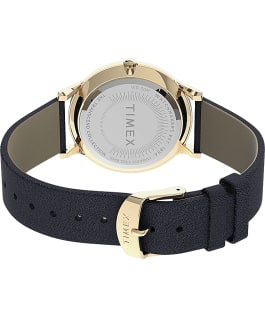 Transcend 38mm Leather Strap Watch AMZ Gold-Tone/Blue/White large