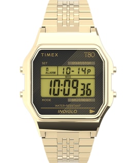 Timex T80 34mm Stainless Steel Bracelet Watch with Perfect Fit Gold-Tone large