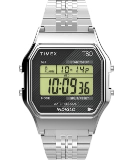 Timex T80 34mm Stainless Steel Bracelet Watch Stainless-Steel large