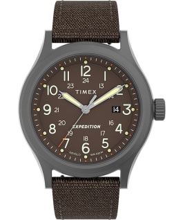 Expedition Sierra 41mm Leather Strap Watch Stainless-Steel/Brown large