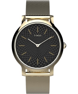 Transcend 34mm Stainless Steel Mesh Band Watch AMZ Gold-Tone/Black large