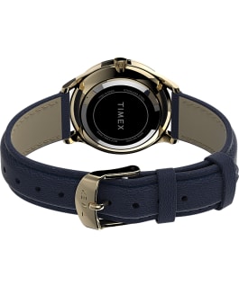 Modern Easy Reader 32mm Leather Strap Watch Gold-Tone/Blue large